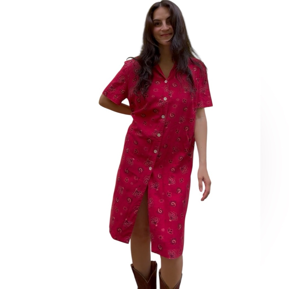 Chadwick’s Sport Red Mini Button-up Dress